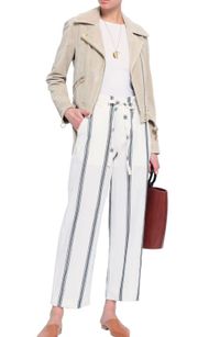 Rag & Bone Oasis high-waist straight-leg striped cotton-linen pants size 2 XS