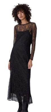 NWT   LACE MIDI DRESS BLACK BLOGGERS FAV XS