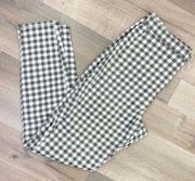 SO Gingham Check Ankle Pants Gray White Juniors 9 Flat Front Stretch