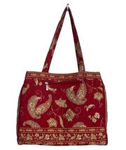 Bueno Collection Red Quilted Paisley Shoulder Hand Tote Bag