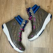 *NEW* Ryka Aurora Sneakers/Ankle Boots Brown Navy Pink Water resistant Womens 6