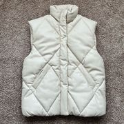 Abercrombie Faux Leather Oversized Puffer Vest