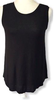 Kenneth Cole black sleeveless top, ladies chiffon crossover back dressy tee