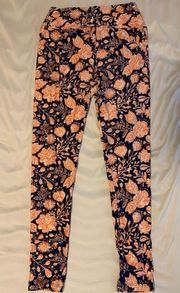 Navy Blue Peach OS Leggings