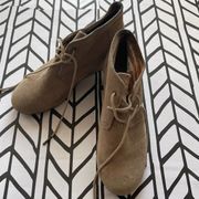 Toms suede wedge booties