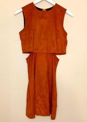 Fashion Union Suede Cut Out Zip Up Dress Size XS