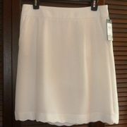 Ivory White Scallop Hem Skirt 6 Nwt