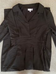 Black Long Sleeve Collar Jumpsuit