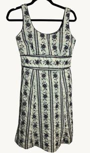 Carole Little Boho black & white dress Embroidery Size 8