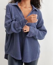 Lumberjane Waffle Button Shirt Coverup 