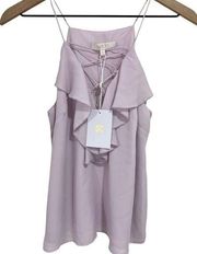 WAYF Lilac Purple Ruffle Lace Up Tank Top Size Small New