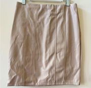 Ivory Faux Leather Pencil Skirt