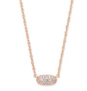 Grayson Rose Gold Pendant Necklace in White Crystal