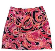 Crown & Ivy black, orange & pink corduroy skirt 4