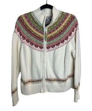 Tiara International Vintage cottage Cottagecore Medium ZIp Up Jacket Boho