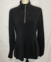 Alpine Design Fleece 1/4 Zip Pullover Size Large Black Womens