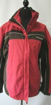 Columbia Women's Red Brown‎ Nylon Zip Up Interchange Coat Womens Size M Athletic