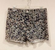 Isabel Etoile Marant Printed Denim Shorts Size 2 EUC