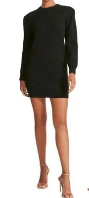 NEW BB Dakota High Shoulder Knit Sweater Dress in Black