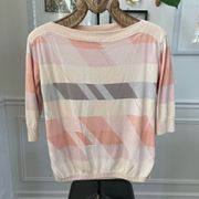 Marc by Marc Jacobs 100% Silk Knit Pastel Geometric Lightweight Sweater M