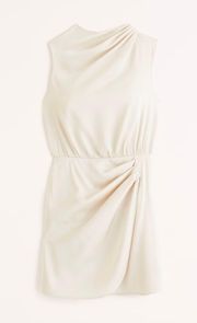 Abercrombie Satin Draped High Neck Mini Dress