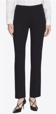 Lafayette 148 Wool Blend Black Stretch Straight Leg Trouser Pants size 4