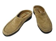 HUSH PUPPIES LEATHER TAN SLIDE ON MULES WOMENS SIZE 6 $100 SHOES