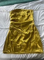 Metallic Cinched Mini Dress