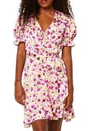 💕MISA LOS ANGELES💕 Floral Ruffle Wrap Mini Dress M Medium NWT