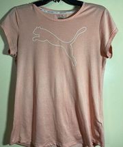 Puma Women Activewear Top Pink T-shirt Size Large