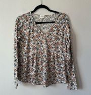 Ava James | Colorful Floral Peplum Waist Blouse Size Petite Medium