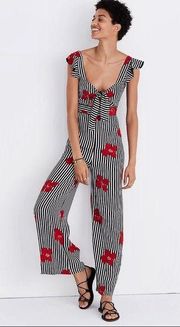 Madewell Plumeria Tie Front Jumpsuit with Cut-Out