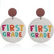 First Grade Earrings 1st Fun Teacher Back to School Drop Dangle Students Gift OC