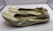 Hush Puppies Shoes Womens 7.5W Casual Slip On Ballet City Flat Gold Closed Toe