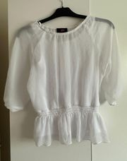 JUNIORS IZ GIRL BYER SIZE LARGE 14 WHITE SHIRT WITH BUILT IN TANK 3/4 SLEEVES