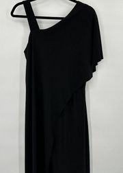 Joseph‎ Ribkoff Black Bare Shoulder Short Sleeve Paliazzo Pants Jumpsuit Size 10