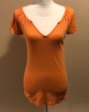 Michael Stars Orange V Neck Short-Sleeve Shirt