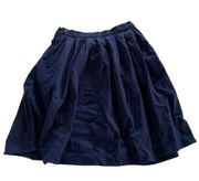 Grace Karin Skirt Womens Small Navy Blue Pleated A-Line Mini Zip Cotton Blend