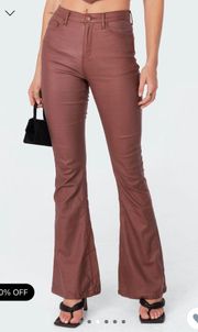 Luna Faux Leather Flare Jeans