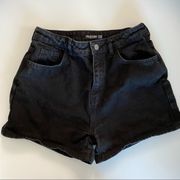 Nasty Gal Black Denim High Waisted Shorts Size 6