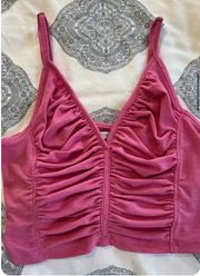 pink ruched tank top size small