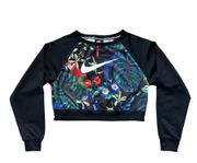 Sportswear  Tropical/Floral Print  Crop Top Crew Sweater Size Small Women