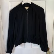 Michael Kors Black and Rainbow Cropped Bomber Logo jacket Rare Size S