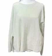 NWT-Eileen Fisher Women's Linen Blend Crewneck Long-Sleeve Top-Mist-PM