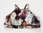 [Anthropologie] Pure + Good Floral Mixed Print High Neck Sports Bra Size Small S