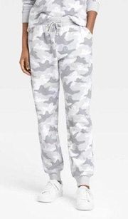 Grey and White Ghost Camo Print Sweatpants