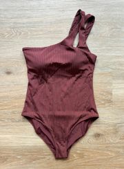 Ribbed One Piece Full Coverage Swimsuit