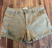 Pistola cut off green denim jean shorts size 32