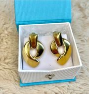 Vintage Givenchy Gold Tone Clip On Earrings