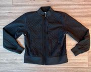 New Balance Women's Black Polyester Waffle Quilted Bomber Jacket Size Small